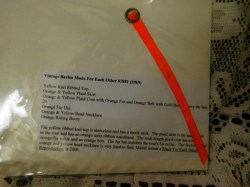 1881 1969 BARBIE MADE FOR EACH OTHER ORANGE BELT WITH GOLD BUCKLE or 2 STRAND YELLOW ORANGE BEADS NECKLACE CHOICE